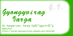 gyongyvirag varga business card